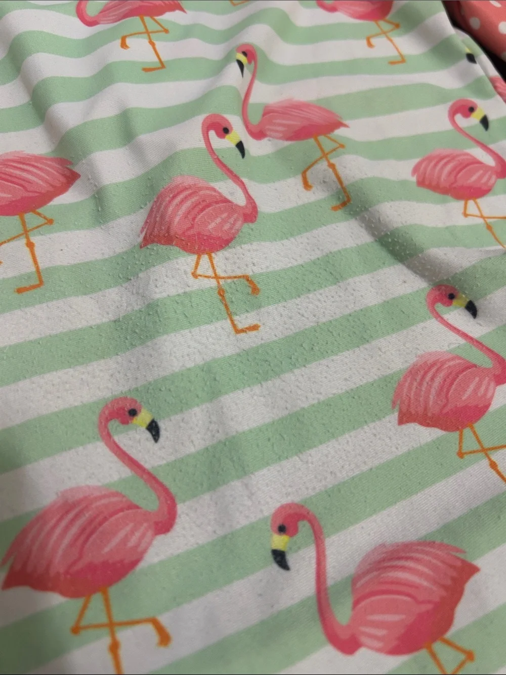 Girls 4t one piece swimsuit long sleeve rash guard flamingo ruffle butt